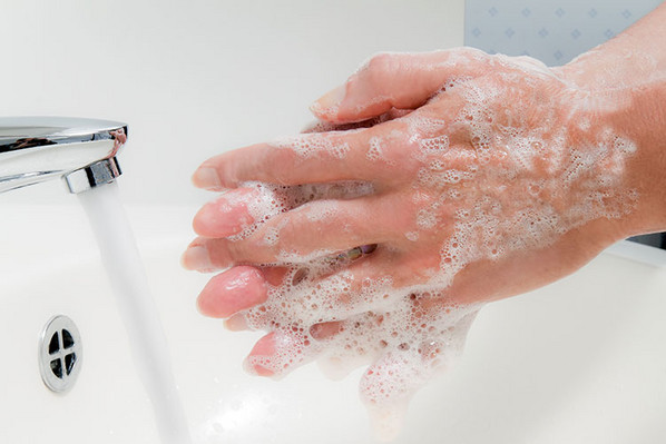 Wash hands with soup